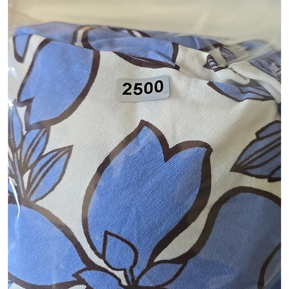 NWT Nicole Miller Blue Floral Split Neck Short Sleeve Midi Dress Womans Size 1X - Picture 7 of 7